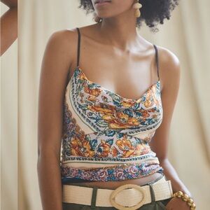 Anthropologie Printed Cowl Neck Tank Women’s Medium